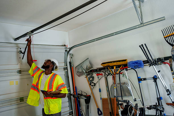 Professional Garage Door Installation technician working in Wayne County County, GA